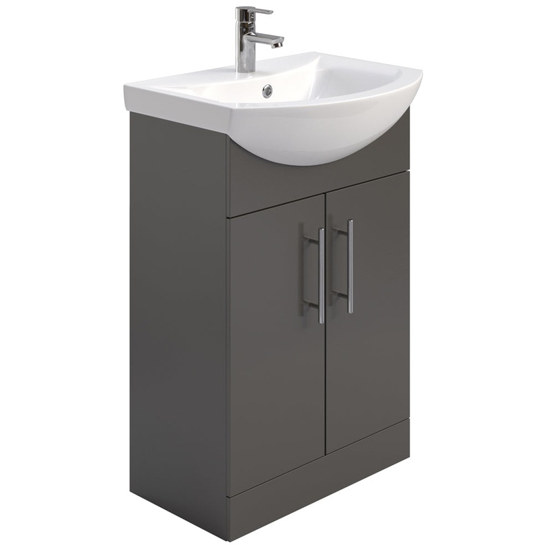 Belmont Gloss Grey 55cm Vanity Unit
