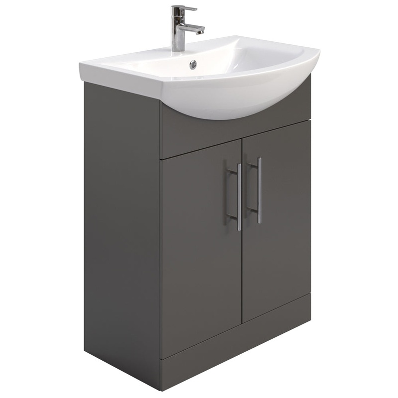 Belmont Gloss Grey 65cm Vanity Unit