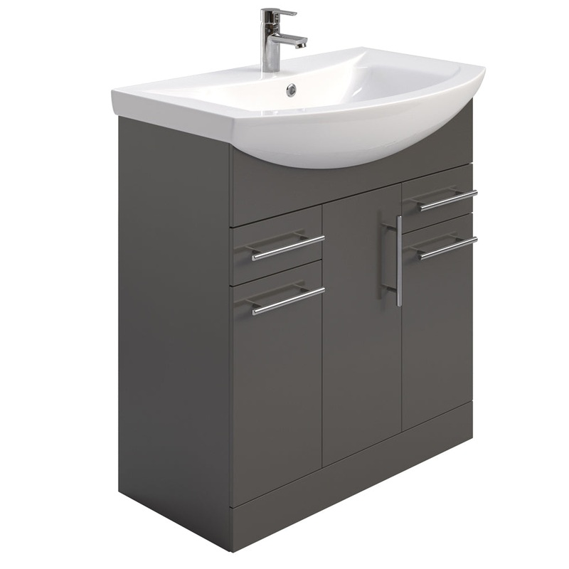 Belmont Gloss Grey 75cm Vanity Unit