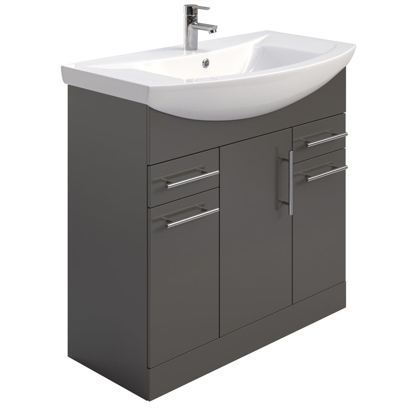 Belmont Gloss Grey 85cm Vanity Unit