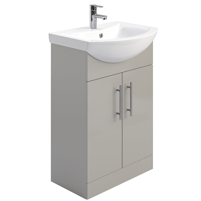 Belmont Gloss Light Grey 55cm Vanity Uni
