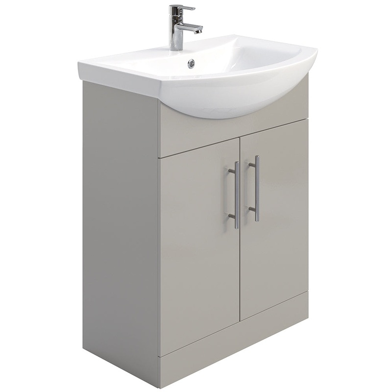 Belmont Gloss Light Grey 65cm Vanity Uni