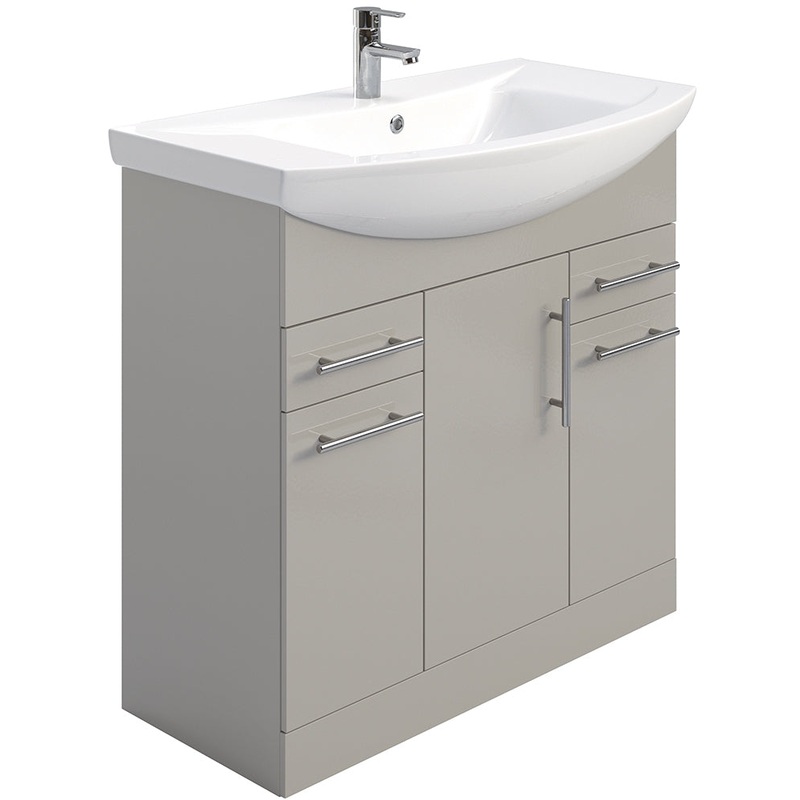 Belmont Gloss Light Grey 85cm Vanity Uni