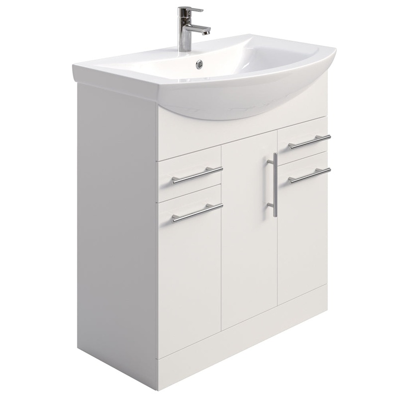 Belmont Gloss White 75cm Vanity Unit