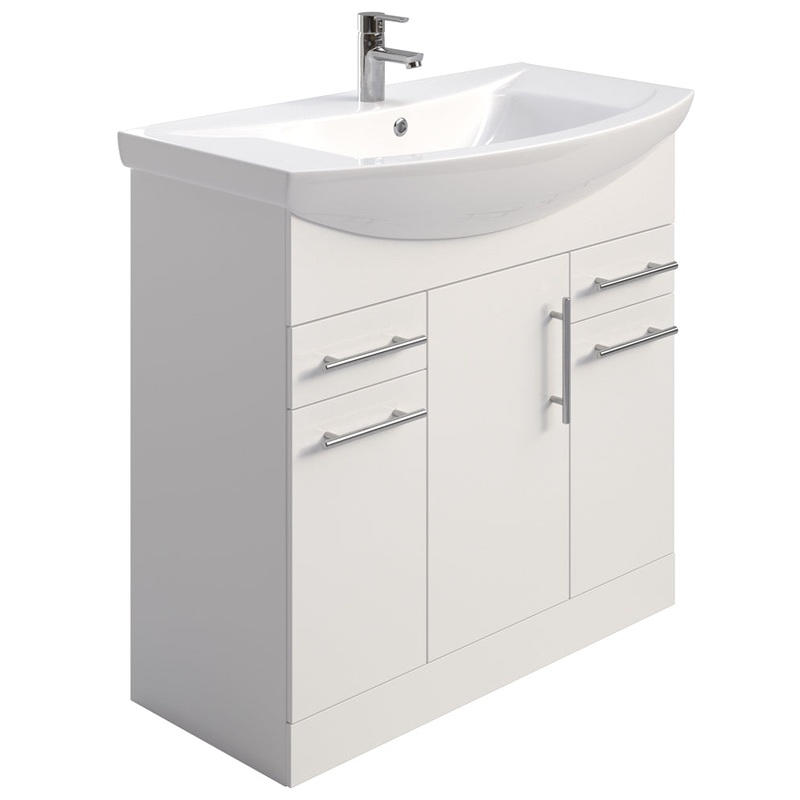 Belmont Gloss White 85cm Vanity Unit