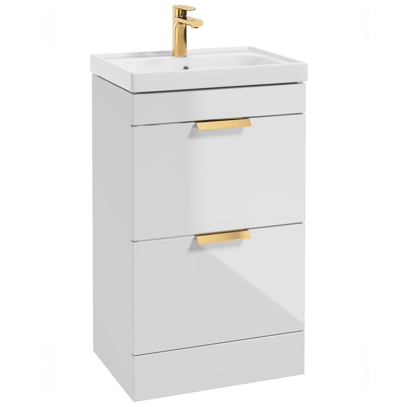 Stockholm Gloss White 50cm 2 Drawer  Flo