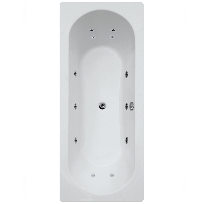 Clover 1800x800mm Double Ended 12 Jet Wh