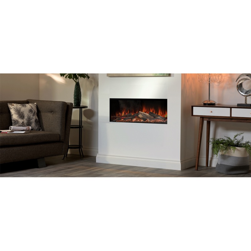1000 Evonic E-Lectra 1000 Built In Media Wall Electric Fire 1-2-3 Sided