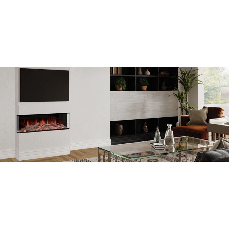 1000 Evonic Halo Alente 1000 Sl Built In Media Wall Electric Fire 1-2-3 Sided