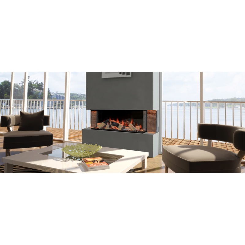 1000 Evonic Halo Ryrell 1000 Kiruna  Built In Media Wall Electric Fire 1-2-3 Sided