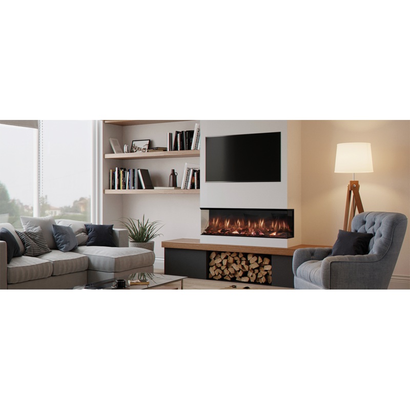 1150 Evonic Octane 1150 Alisio Built In Media Wall Electric Fire 1-2-3 Sided