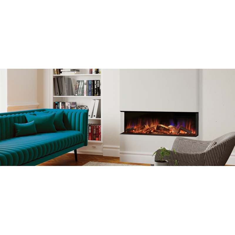 1250 Evonic E-lectra Built In Media Wall Electric Fire 1-2-3 Sided