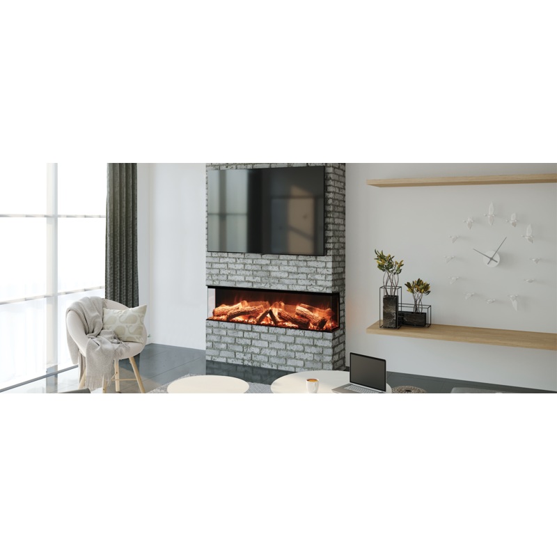 1250 Evonic Halo Motala 1250 Built In Media Wall Electric Fire 1-2-3 Sided