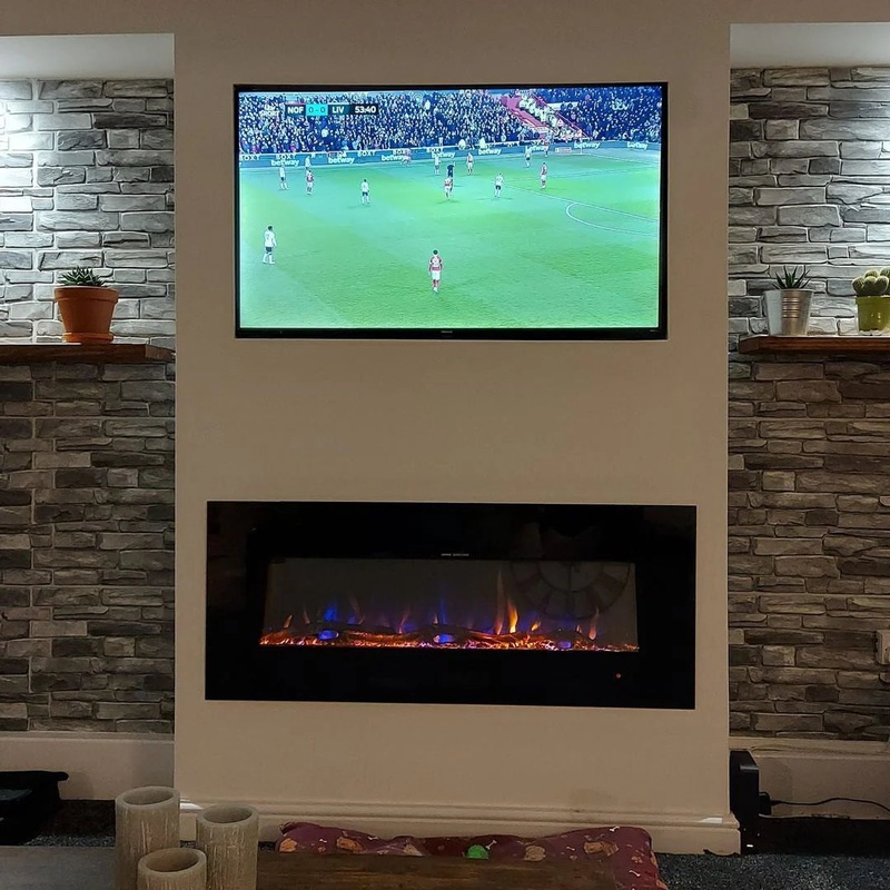 1250  Super Slimline Built Or Wall Mounted In Media Wall Electric Fire