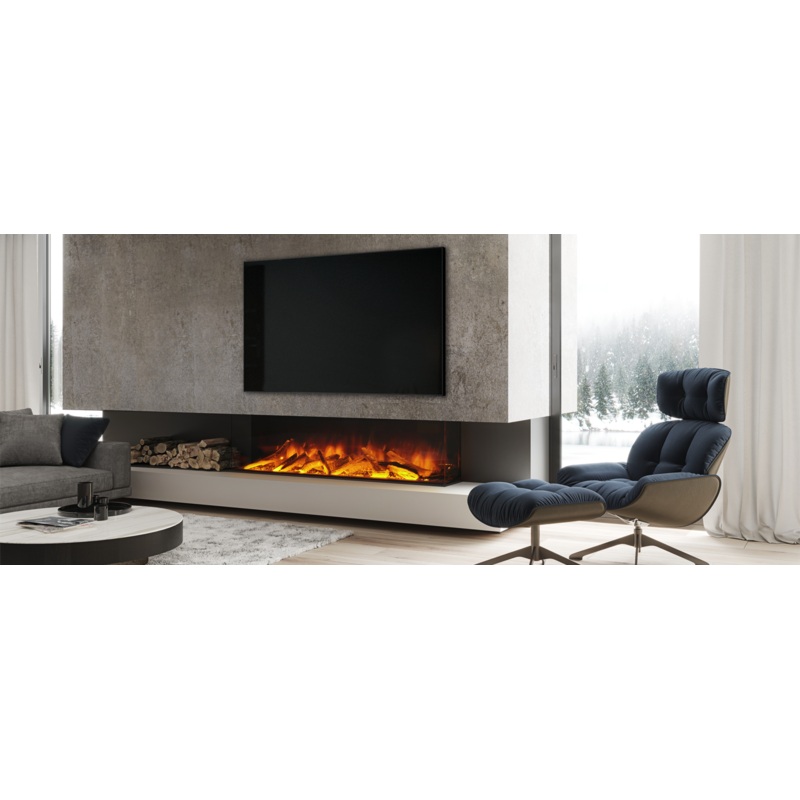 1500 Evonic 1500 E-Series e1500gf3 150 Built In Media Wall Electric Fire 1-2-3 Sided