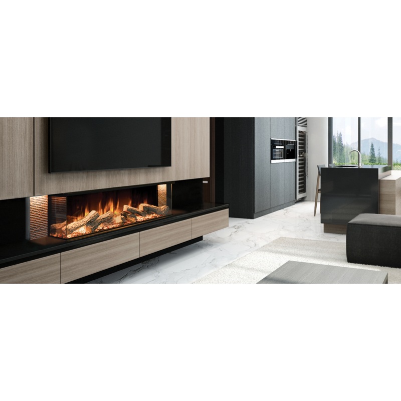 1500 Evonic Linnea Halo 150 Built In Media Wall Electric Fire 1-2-3 Sided