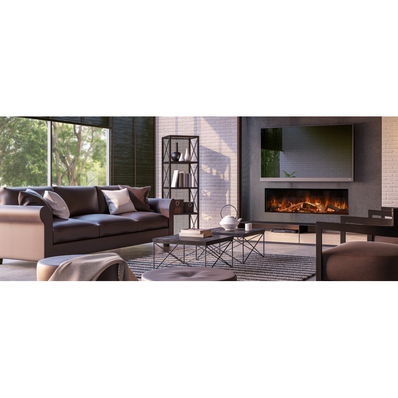 1500 Evonic rotisserie E-lectra 150 Built In Media Wall Electric Fire 1-2-3 Sided