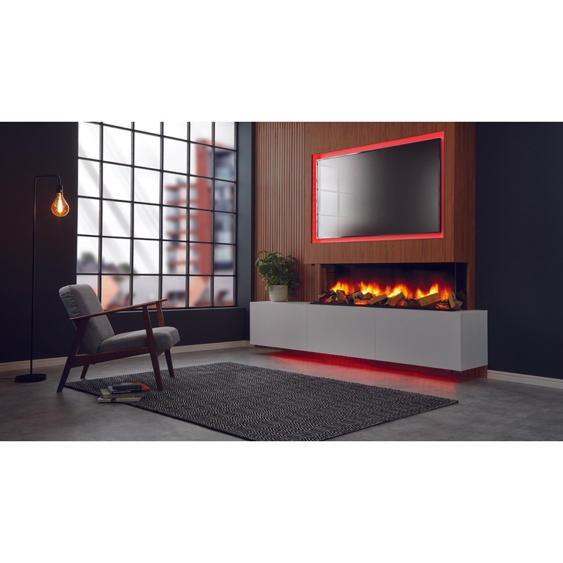 1600 Polaris Charlton and jenrick Built In Media Wall Electric Fire 1-2-3 Sided