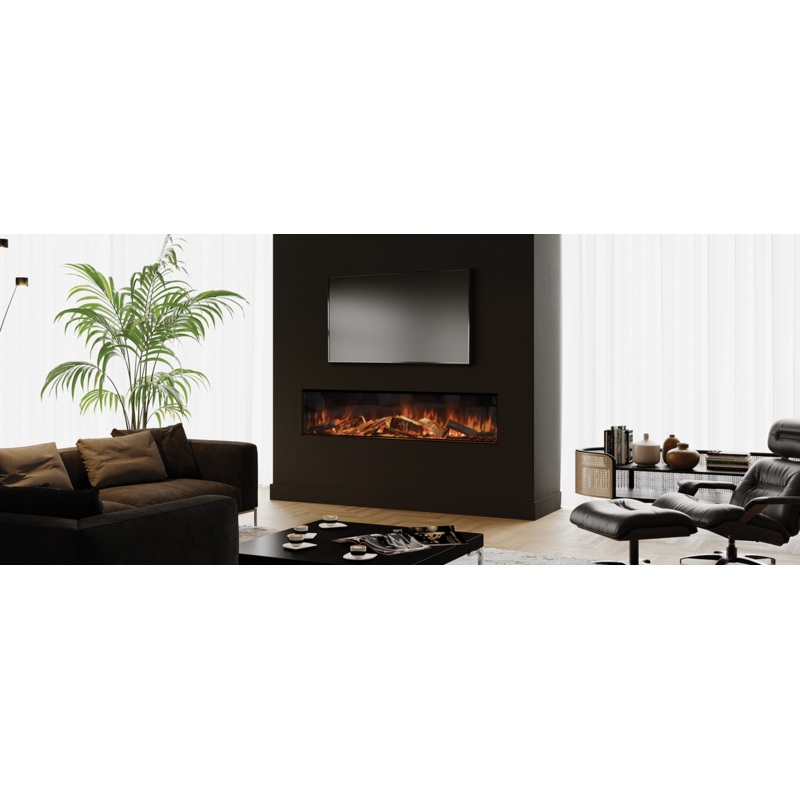 1800 Evonic E-Lectra Built In Media Wall Electric Fire 1-2-3 Sided
