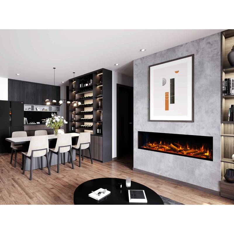 1800 i Deep Charlton and jenrick Built In Media Wall Electric Fire 1-2-3 Sided