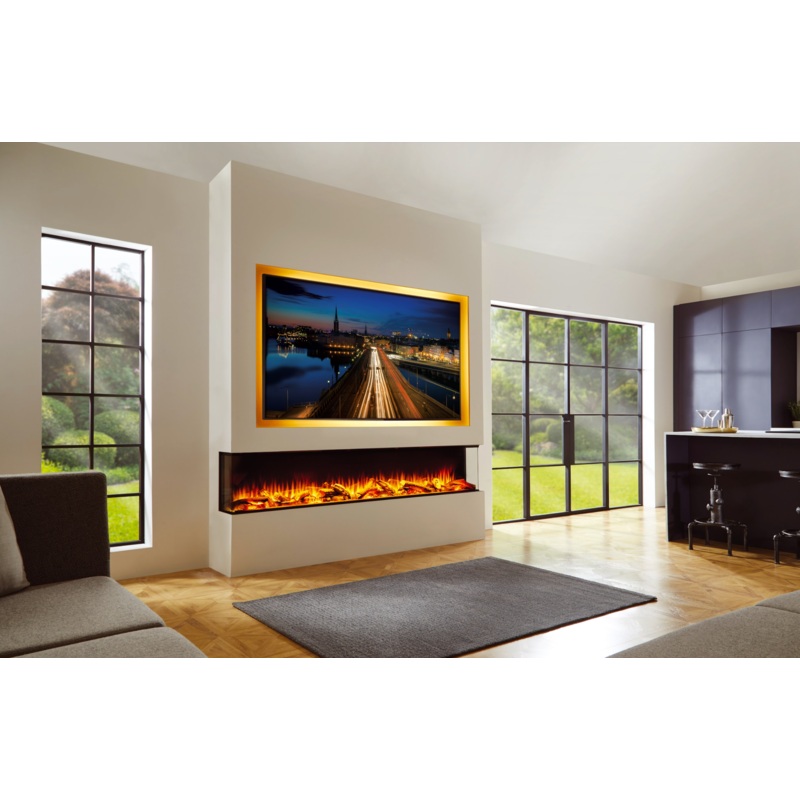 2200 i Deep Charlton and jenrick Built In Media Wall Electric Fire 1-2-3 Sided