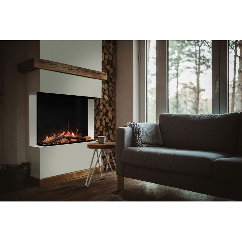 750 Square Vision Solus vs75  Built In Media Wall Electric Fire 1-2-3 Sided