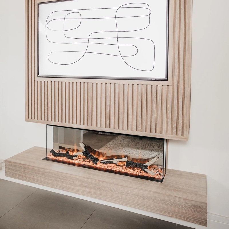 900 Slimline Easy Glow Built In Media Wall Electric Fire 1-2-3 Sided