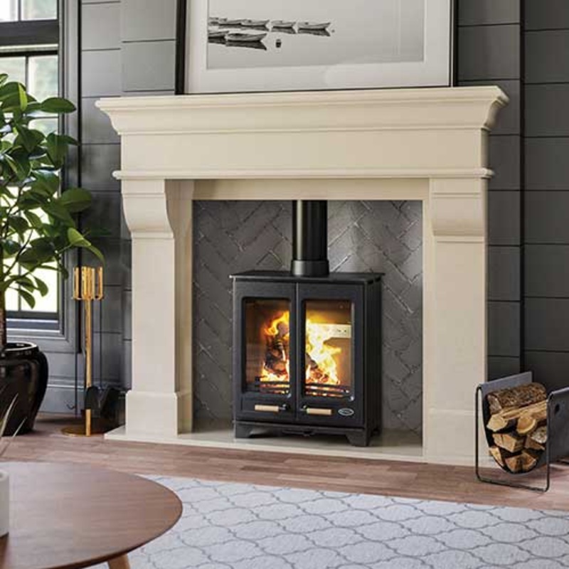 54 Inch Wide Fireplace Surround Henley Ardmore Ivory Pearl Marble Stone