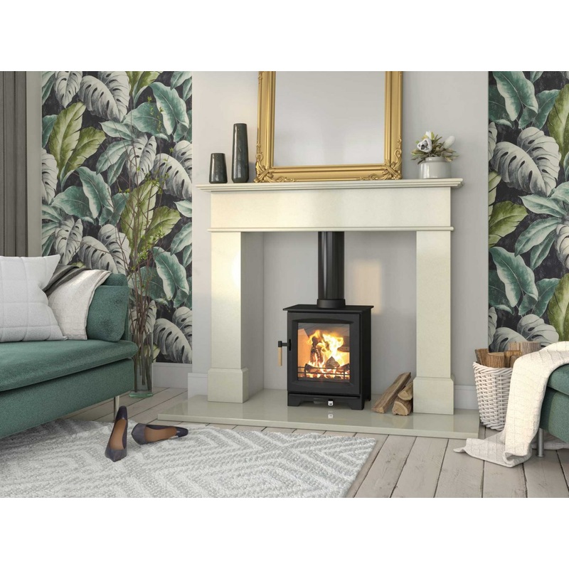 54 Inch Wide Fireplace Surround Henley balmoral Ivory Pearl Marble Stone