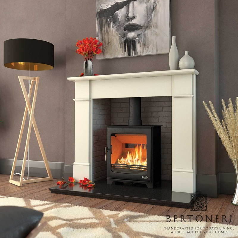54 Inch Wide Fireplace Surround Henley emma Ivory Pearl Marble Stone