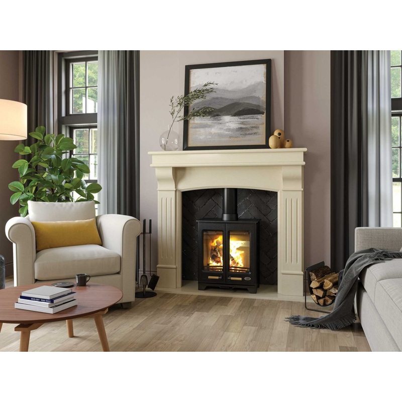 54 Inch Wide Fireplace Surround Henley roma Ivory Pearl Marble Stone