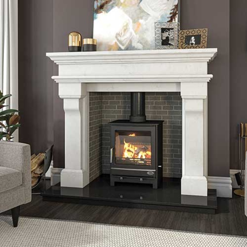 65 Inch Wide Fireplace Surround Henley avalon Ivory Pearl Marble Stone