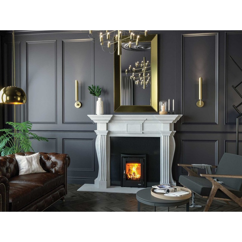 65 Inch Wide Fireplace Surround Henley Hiberian Ivory Pearl Marble Stone