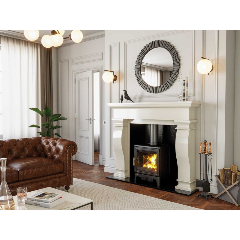 65 Inch Wide Fireplace Surround Henley van gogh Ivory Pearl Marble Stone