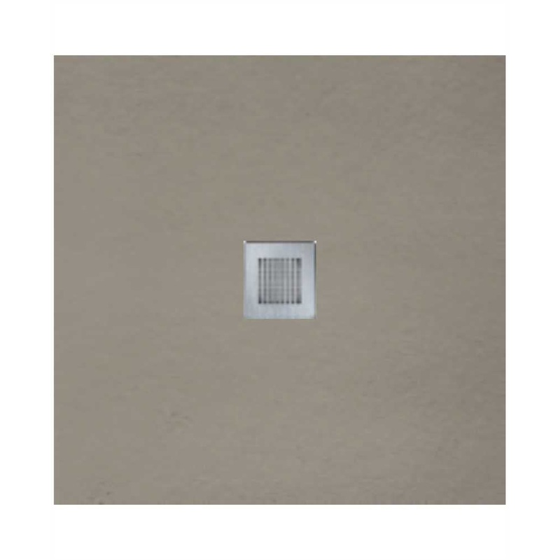 Slate Taupe 800mm Square Shower Tray & W