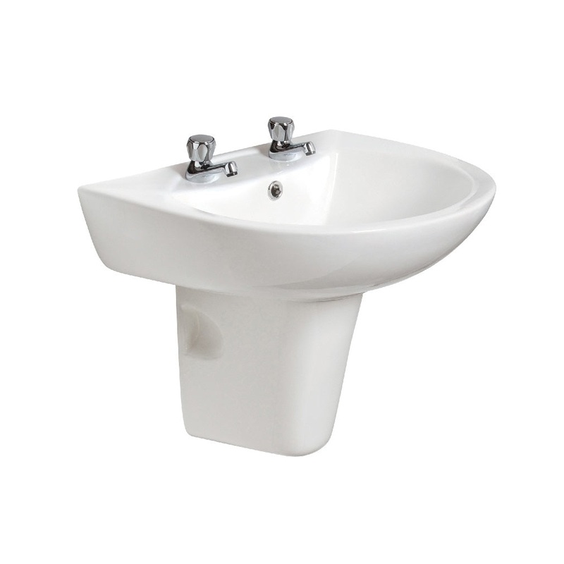 Strata 48cm Basin & Semi Pedestal 2TH