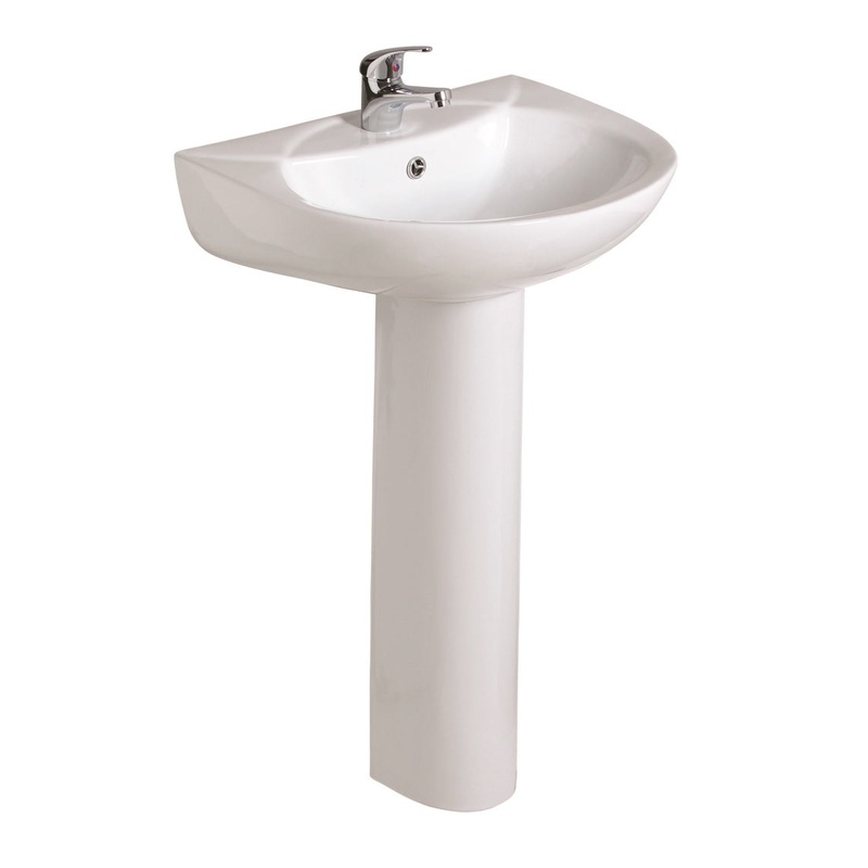 Strata 53cm Basin & Full Pedestal 1TH