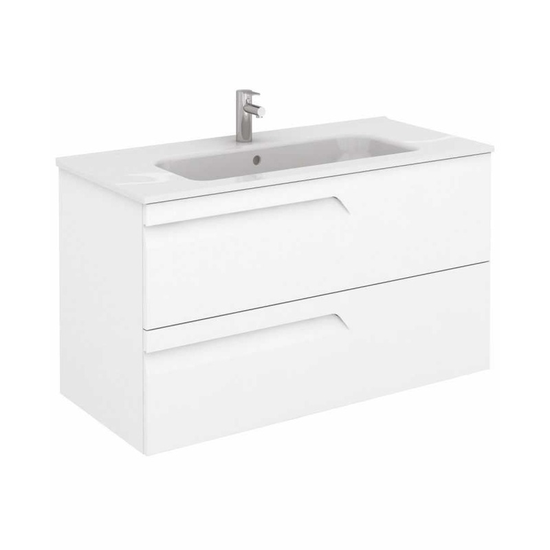 Brava 100 white vanity unit &slim basin