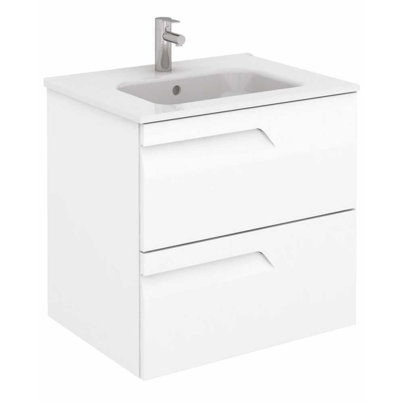 Brava 60 white vanity unit & slim basin
