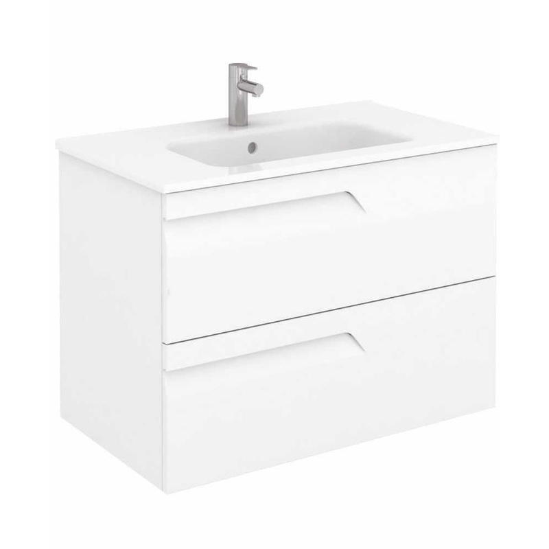 Brava 80 white vanity unit & slim basin
