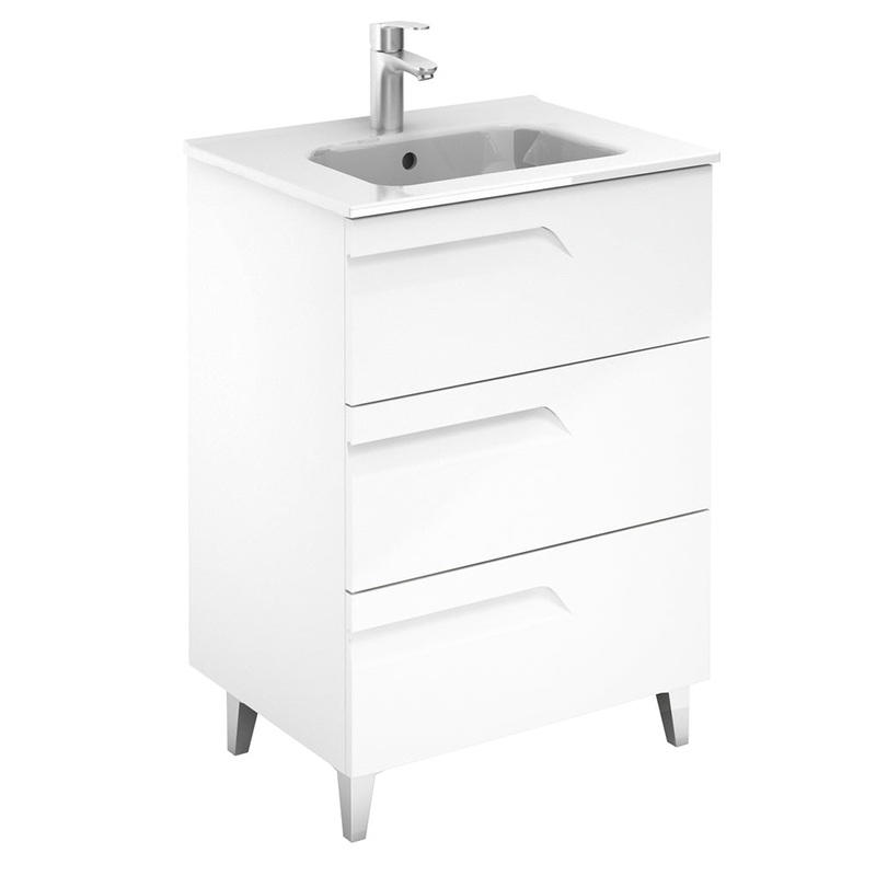 Brava Gloss White 3 Drawer 60cm Vanity U