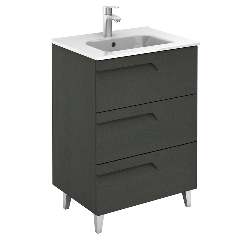Brava Nature Grey 3 Drawer 60cm Vanity U