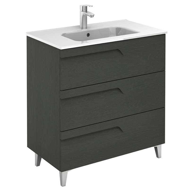 Brava Nature Grey 3 Drawer 80cm Vanity U