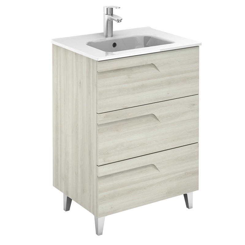Brava Nature White 3 Drawer 60cm Vanity