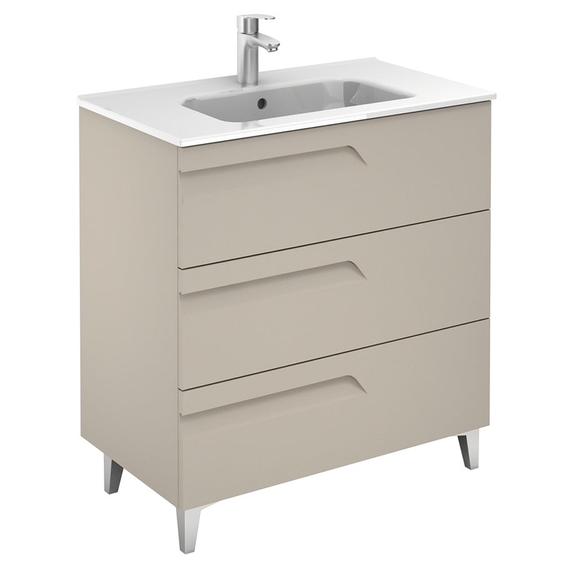 Brava Smokey Matt 3 Drawer 80cm Vanity U