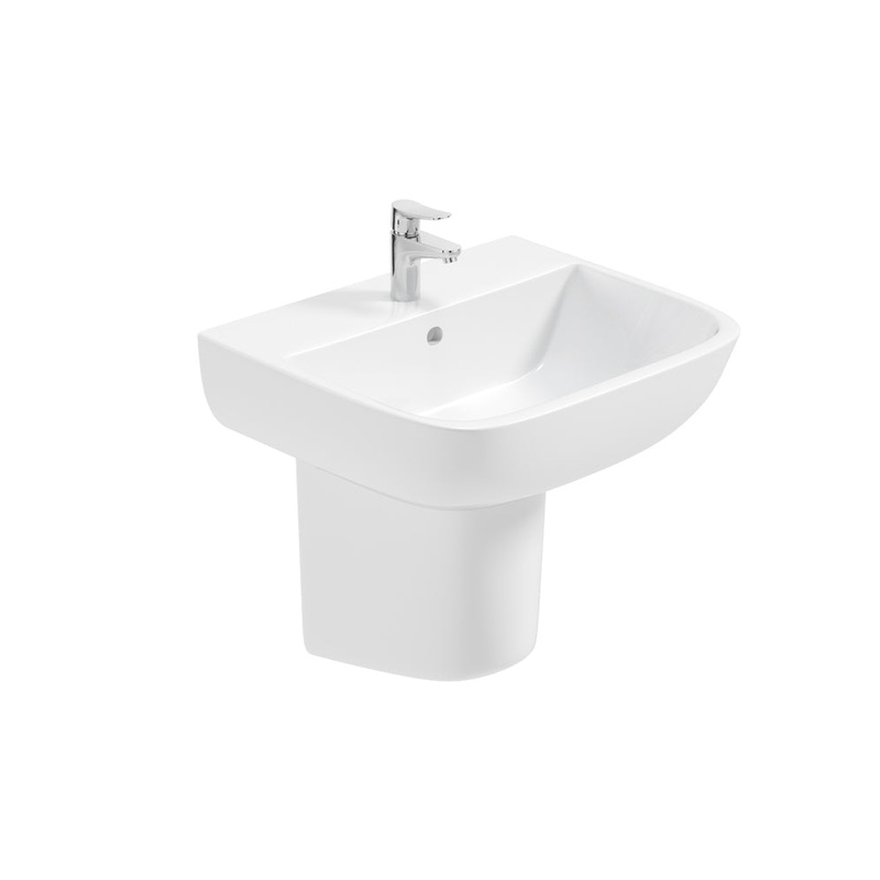 Rubix 52cm Basin 1TH with Semi Pedestal