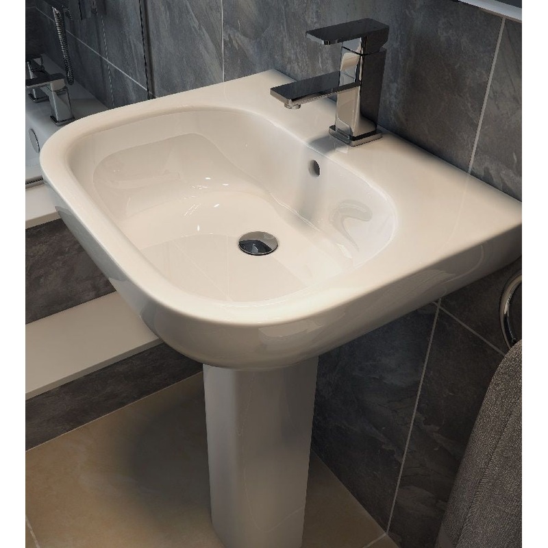 Sigma 55cm Washbasin 1TH & Full Pedestal