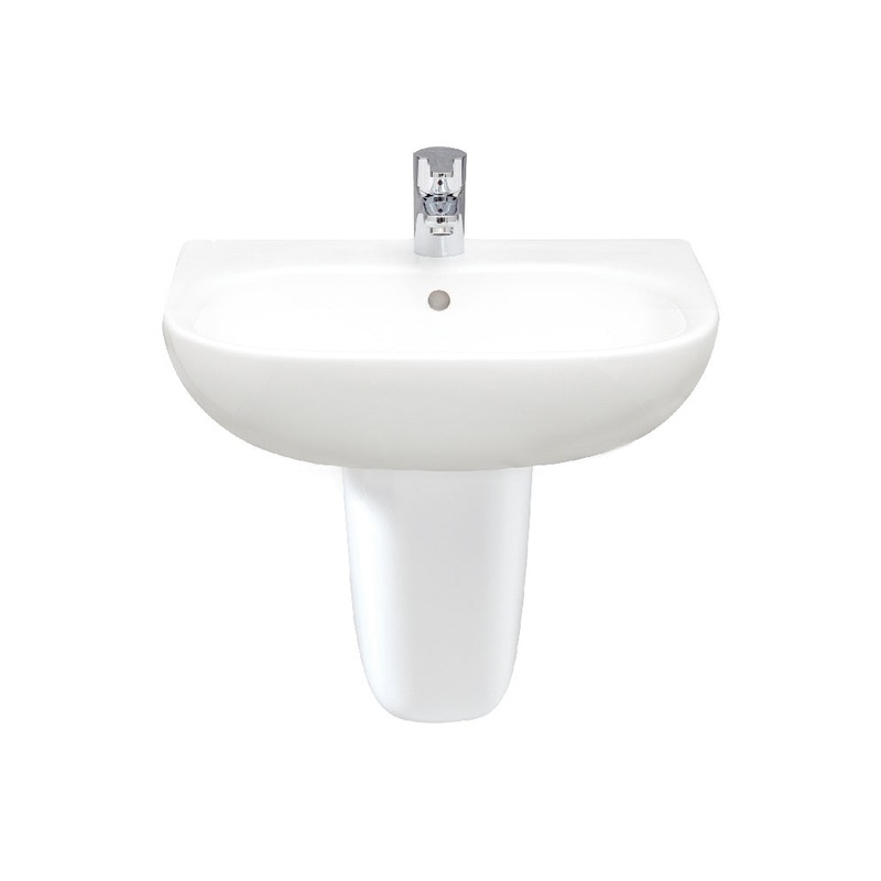 Sigma 55cm Washbasin 1TH & Semi Pedestal