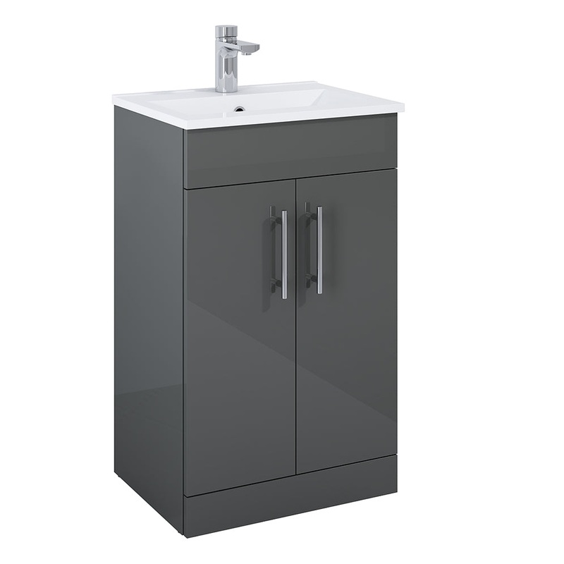 Belmont Square Gloss Grey 50cm Vanity Un