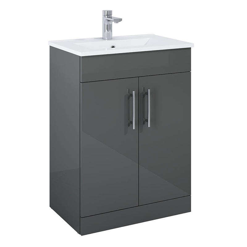 Belmont Square Gloss Grey 60cm Vanity Un